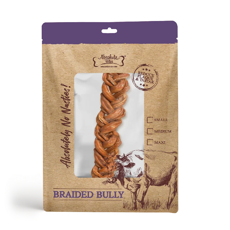 - Special food for senior dogsAbsolute Bites Single Ingredient Dog Chew - Braided Bully Stick Maxi (1pc) | Dental Care