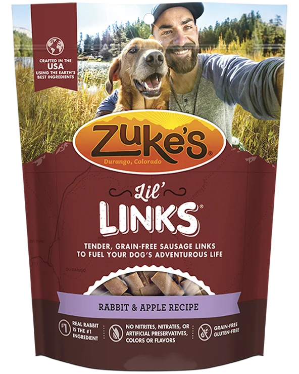 - Air box TSA certified check-inZukes Lil' Links Grain Free Rabbit and Apple Recipe for Dogs