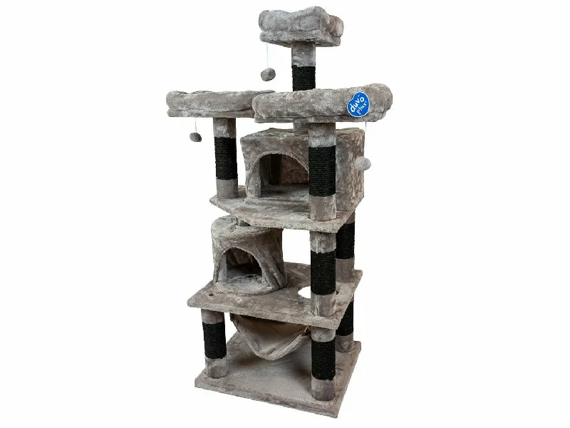 - Solid wood cat climbing frame customizedScratching post Cleo 60x50x143cm anthracite