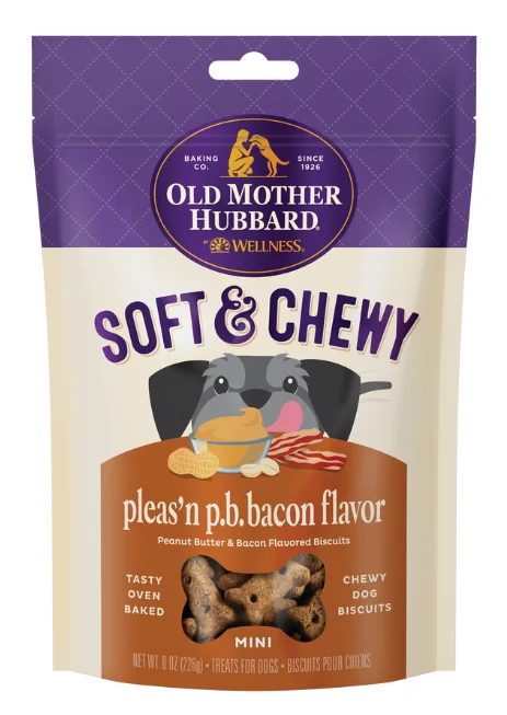 ---Old Mother Hubbard Mini Soft & Tasty Peanut Butter & Bacon Dog Treat 8oz