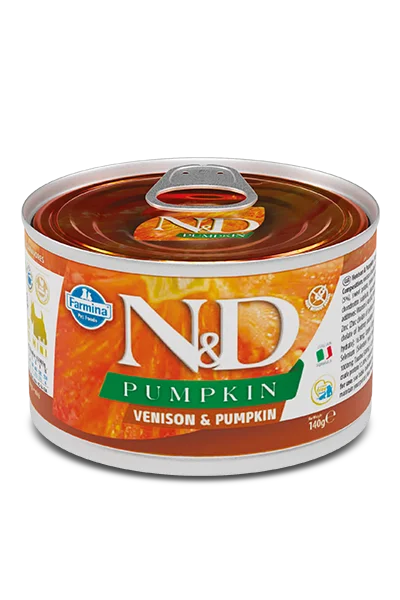 - Dog food recommendations for multi-dog householdsFarmina N&D Pumpkin Venison & Pumpkin Adult Mini Wet Dog Food