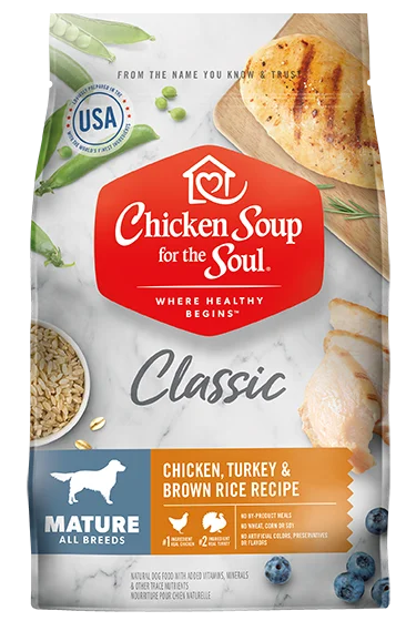 - Organic cotton dog bibsChicken Soup For The Soul Mature Care Dog Food (30 lb)