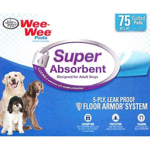 - Dog disposable foam shower gelWee-Wee Pads Super Absorbent Pads 75 Ct