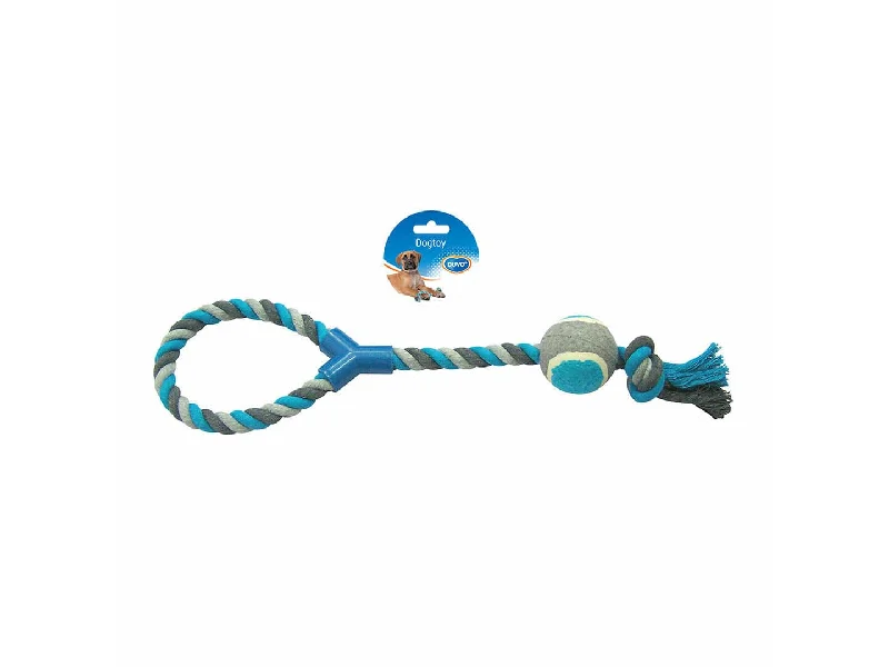 - Cat anti-jump window safety netTug Toy Knotted Cotton Loop With Tennis Ball 48cm grey/blue