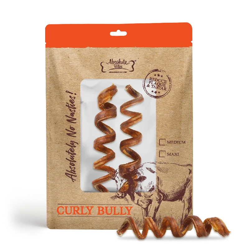 - High protein dog foodAbsolute Bites Single Ingredient Dog Chew - Curly Bully Stick Medium (2pcs) | Dental Care