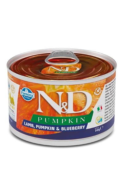 - Food for large dogsFarmina N&D Pumpkin Lamb, Pumpkin & Blueberry Adult Mini Wet Dog Food