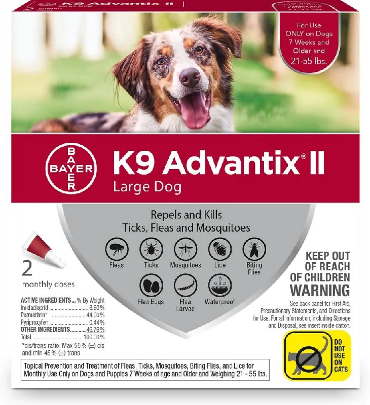 - Pet vitamin complex nutrition tabletsBayer K9 Advantix II Large Dog (21-55 lbs - 4 Month)