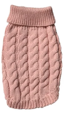 - Postoperative pet anti-licking Elizabethan collarCOSMO CHUNKY CABLE SWEATER - PINK