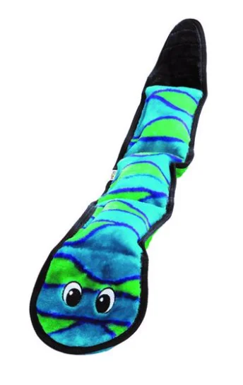 - Teething and chewing toys for puppiesINVINCIBLES 3 SQUEAK SNAKE BLUE/GREEN