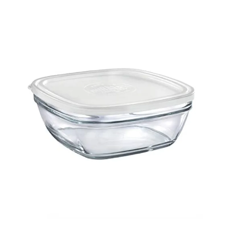 ---Duralex Freshbox Clear Square 20cm + Frosted Lid - 200cl - DRL 9030AM04A1111