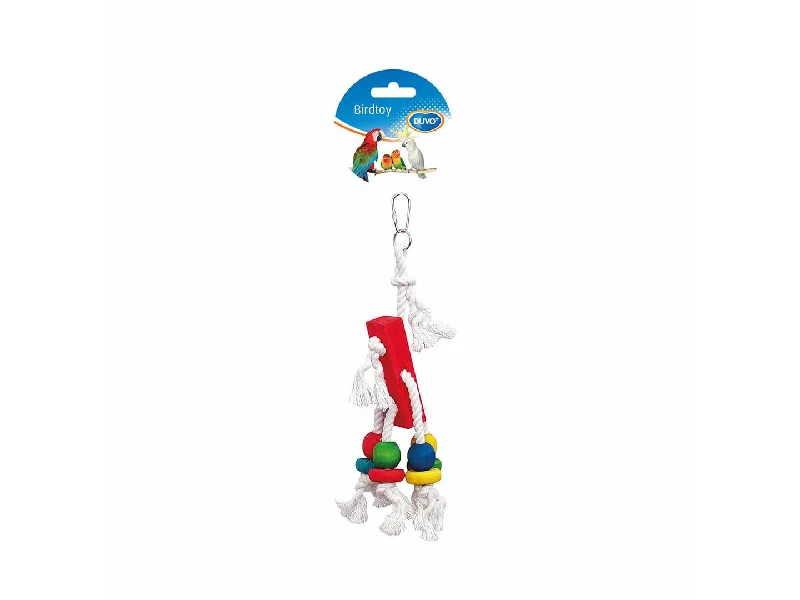 - Parrot climbing and standing wooden frameRope With Colourful Cubes 23cm