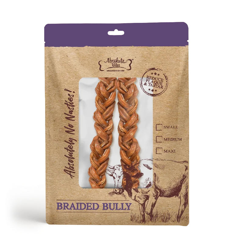 - Special food for puppiesAbsolute Bites Single Ingredient Dog Chew - Braided Bully Stick Medium (2pcs) | Dental Care