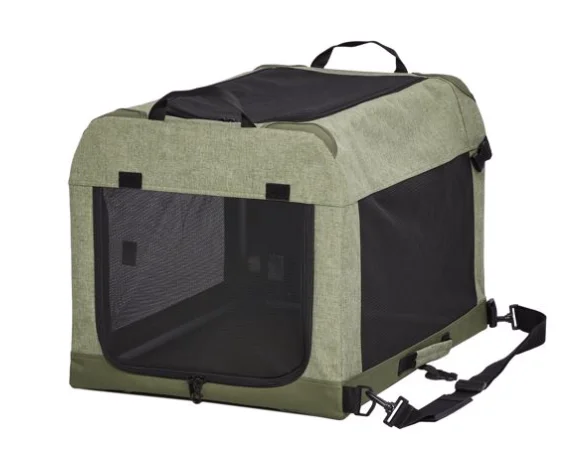 ---CANINE CAMPER TENT CRATE - GREEN