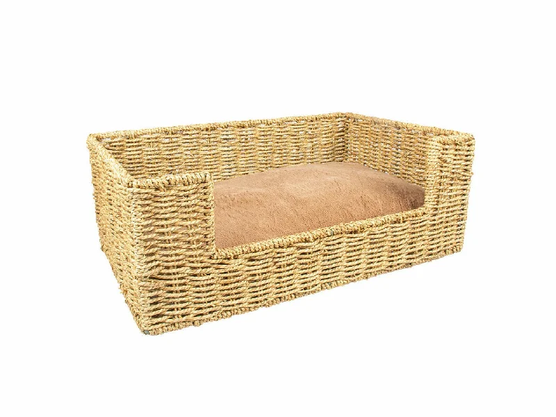 - Custom pet birthday cakeLaguna seagrass basket step-in & cushion S - 46x30x20cm