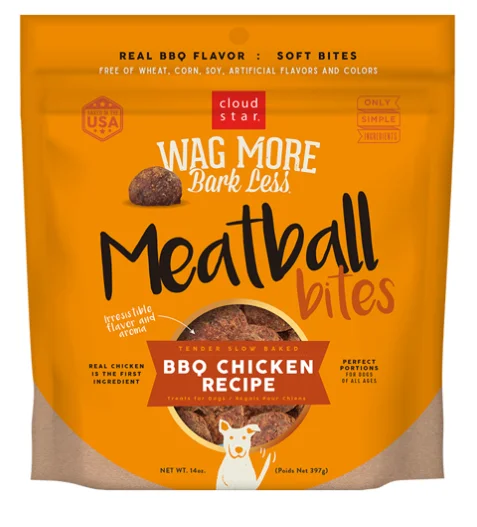 - ​​Pet toys under    yuan14 OZ. WAG MORE BARK LESS GRAIN FREE MEATBALLS CHICKEN