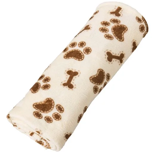 - Car dog seat beltETHICAL 30X40 IN. BLANKET WITH BONE AND PAW DESIGNS - CREAM