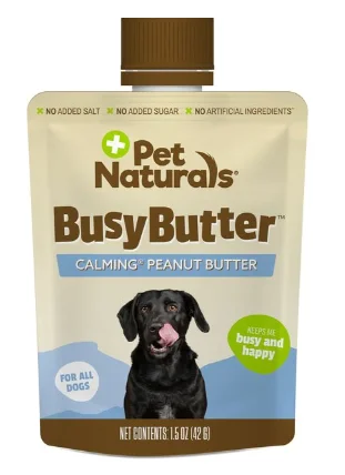 - Dog disposable foam shower gelPet Naturals Busybutter Calming Peanut Butter Stress & Anxiety Support Dog Supplement, 1.5-oz