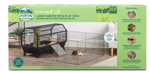 - Pet fence foldable indoorOXBOW 40 IN. HABITAT WITH PLAY YARD