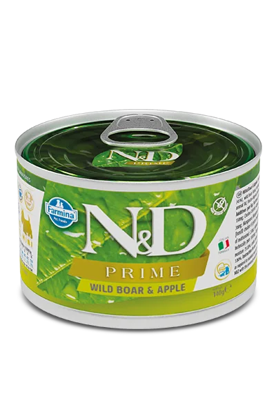 - High protein dog foodFarmina N&D Prime Boar & Apple Recipe Adult Mini Wet Dog Food