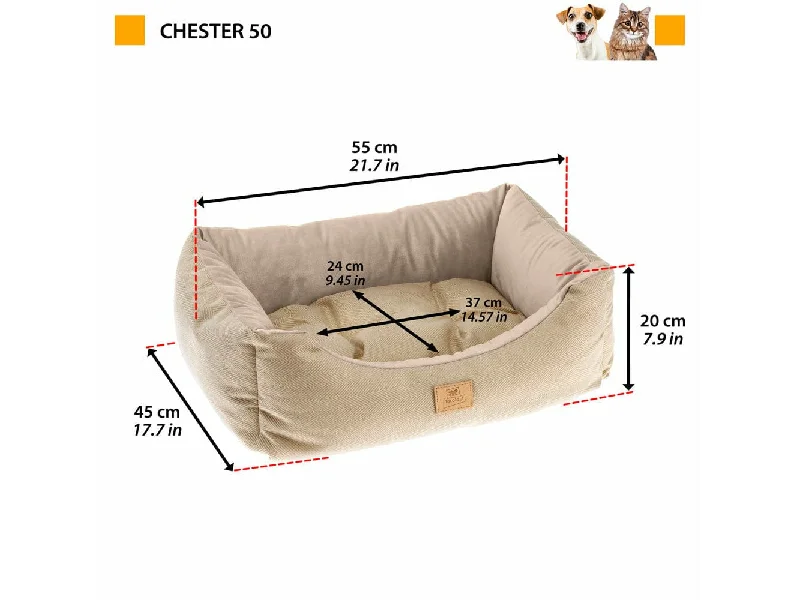  -Splash-proof food bowl AND Anti-choking slow food bowlChester 60 Bedding Brown