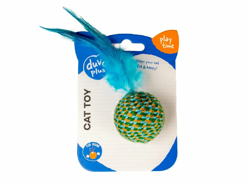 - Teething and chewing toys for puppiesJolly ball with feathers 18x4,5x4,5cm blue