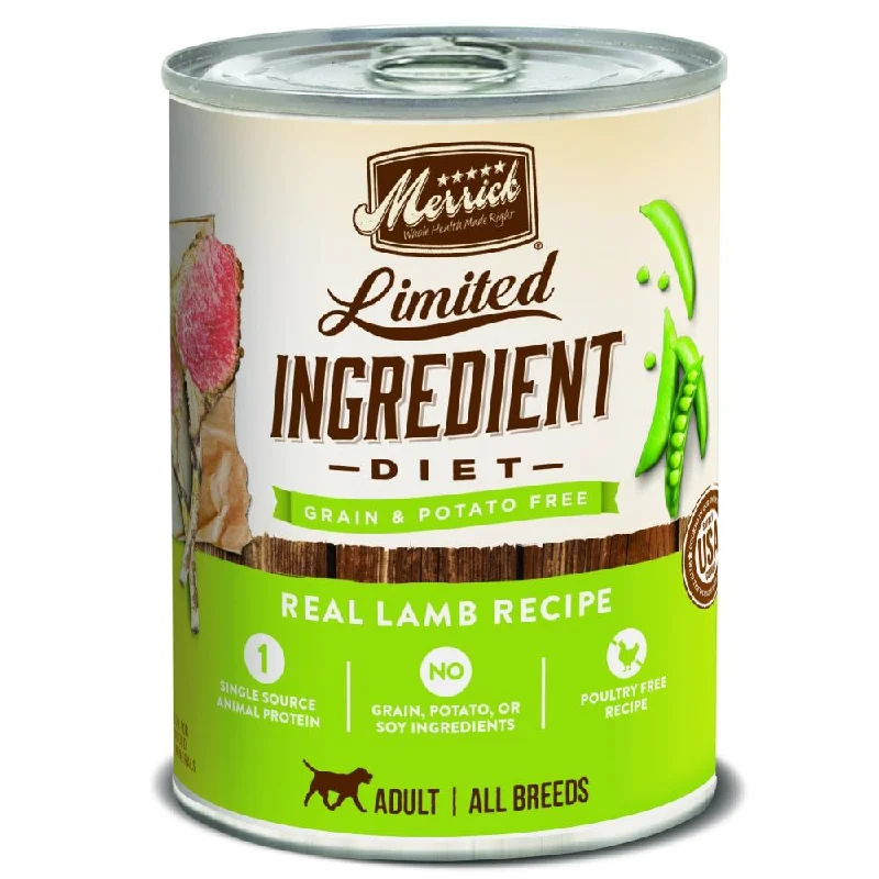 - Organic cotton dog bibsMerrick Limited Ingredient Diet Real Lamb Recipe Canned Dog Food