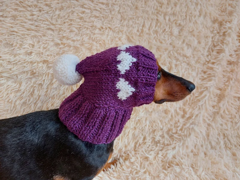 Non-toxic pet clothesKnitted clothes dog hat with hearts for valentine's day