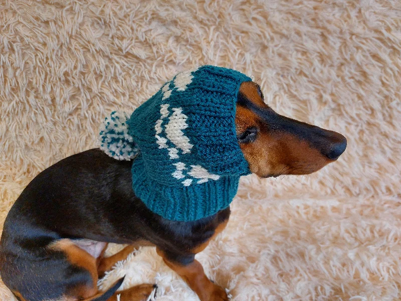 Pet retro style clothesPaws clothes hat for dachshund or small dog,hat print paws with pom pom for dog,clothes with paws for dogs