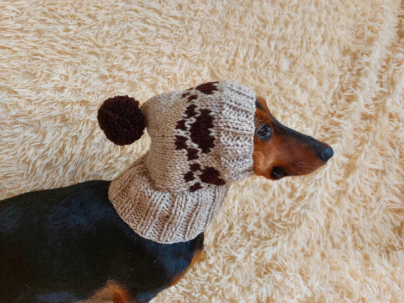 Combined with specific occasions:Paws clothes hat for dachshund or small dog,hat print paws with pom pom for dog,clothes with paws for dogs