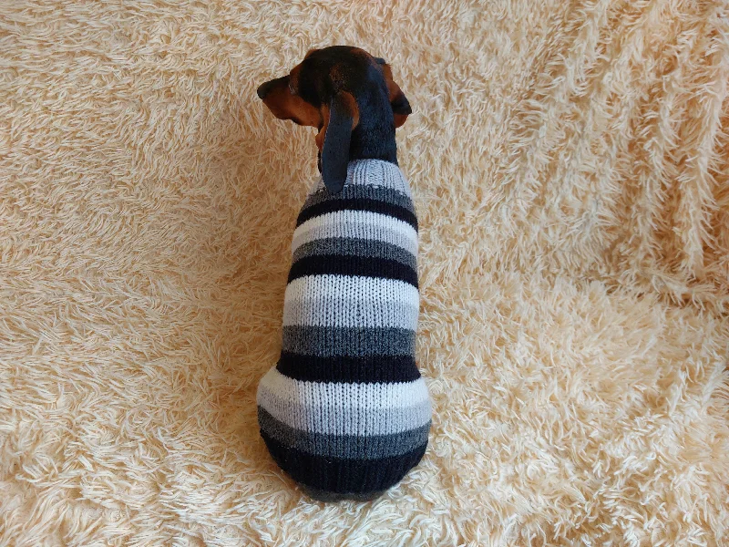 Pet ClothesHandmade striped knitted sweater for dog, clothes for dachshund, sweater for dog