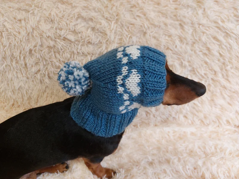 Pet custom clothesPaws clothes hat for dachshund or small dog,hat print paws with pom pom for dog,clothes with paws for dogs