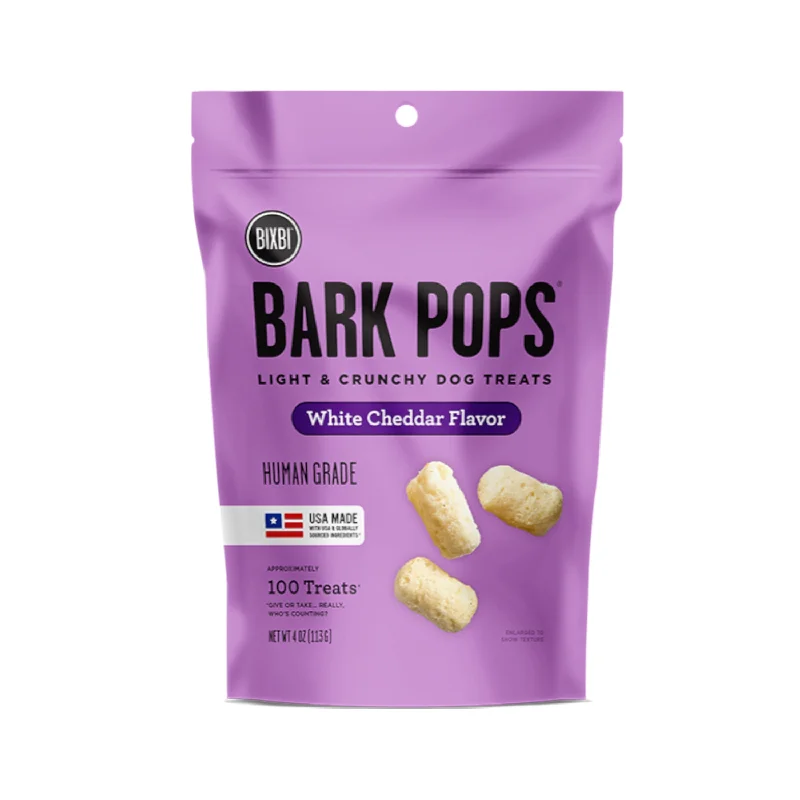 - High protein dog foodBixbi Bark Pops White Cheddar Flavor 4oz