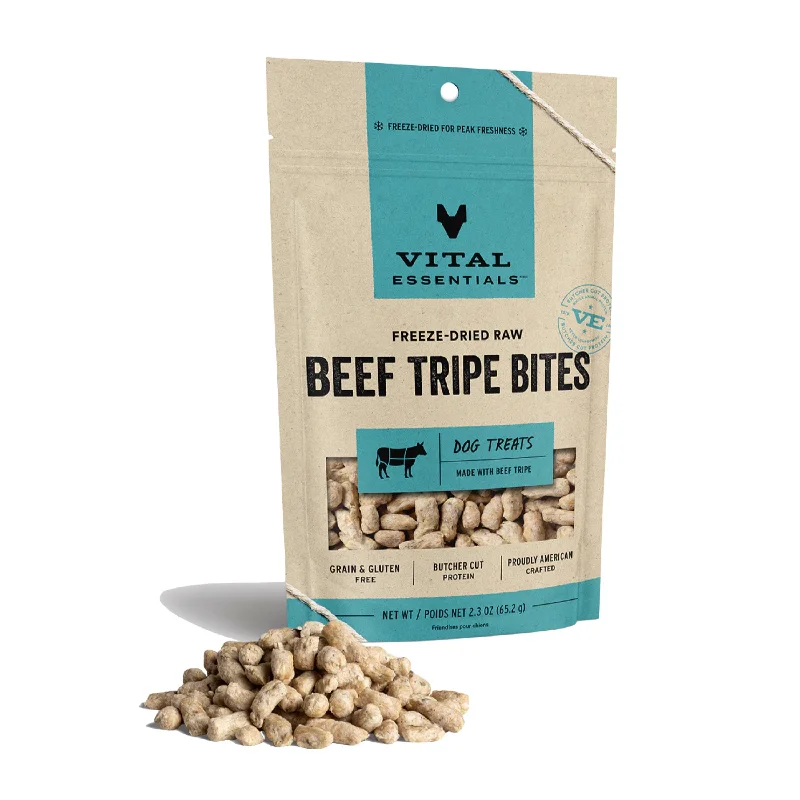  -Chicken-flavored dog foodVital Essentials Beef Tripe Bites 2.3oz